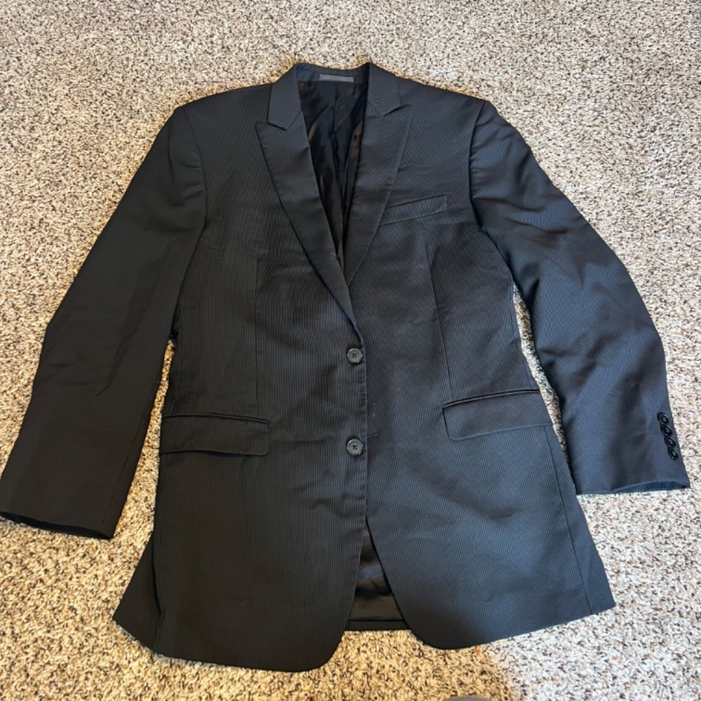 Calvin‎ Klein Pinstripe Blazer Modern Fit Wool Blend Business Casual 40 L